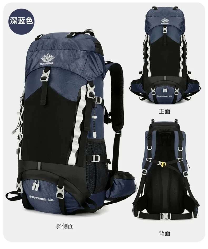 60L Camping Backpack Hiking Waterproof Travel Bags For Men Women Outdoor Trekking Rucksack Climbing Tactical Military Bag