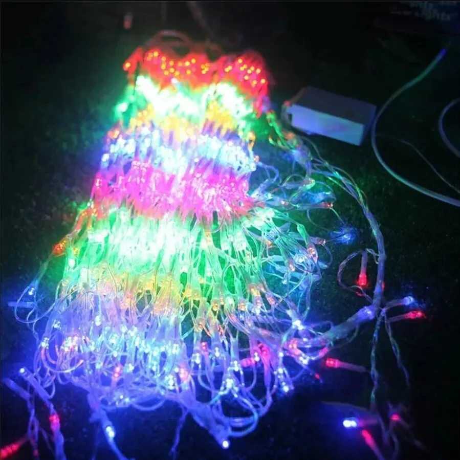 EU/US Plug 3206M 420LED 3 Peacock String Lights Outdoor Mesh Net Led Fairy Lights Christma Wedding New Year Decor Garland Lam M251113