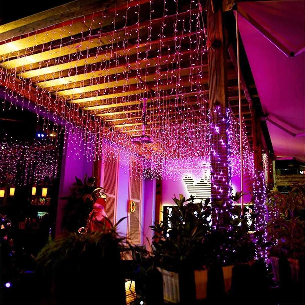 Christmas Lights Waterfall Outdoor Decoration 5M Droop 04-06m Led Lights Curtain String Lights Party Ggarden Eaves Decoration M251113