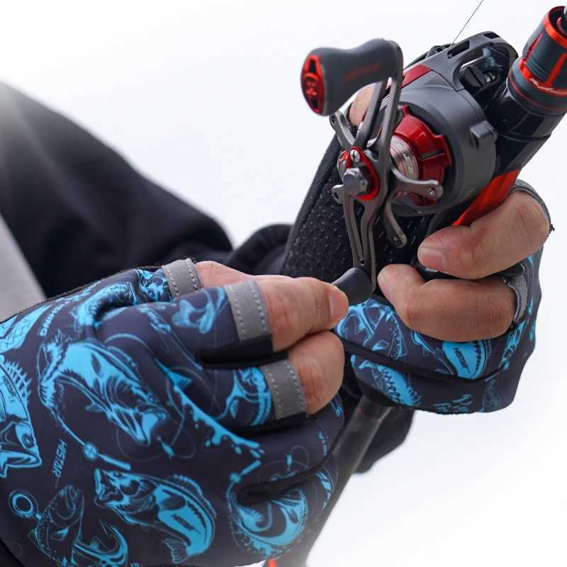 HSITAR Customized Type Outdoor Fishing Combat High Elasticity Breathzble Fishing GlovesC250412