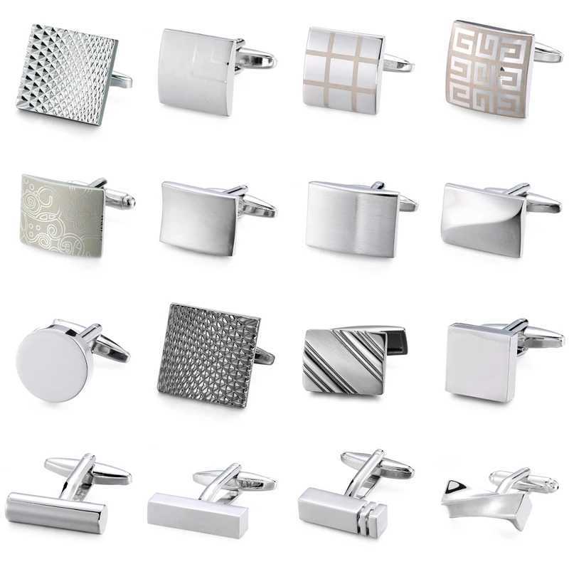 New hot selling cufflinks high-quality smooth stainless steel laser brushed design cufflinks wedding jewelryT250412