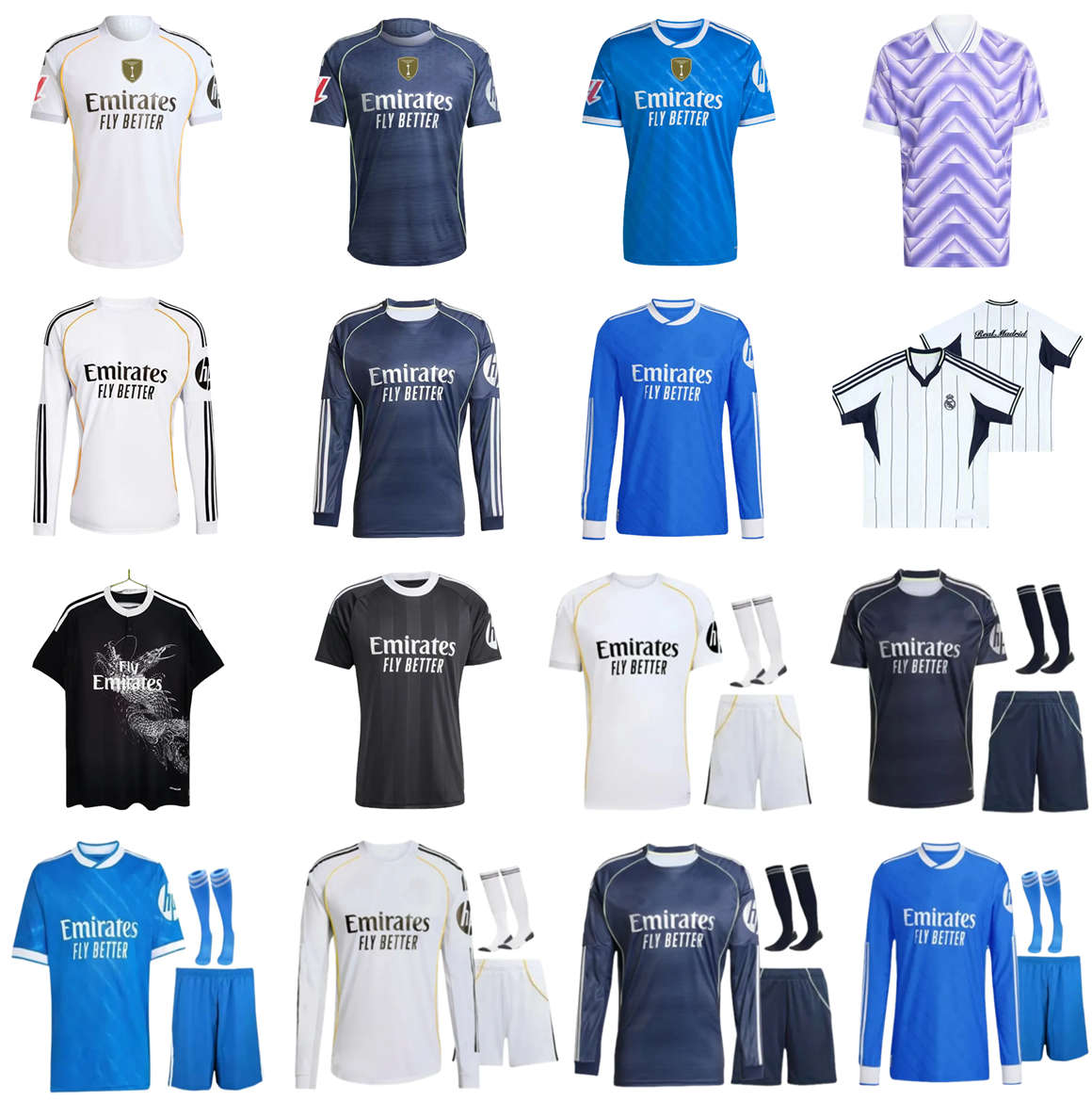 25 26 Reals Madrid UCL Player Soccer Jerseys MBAPPE BELLINGHAM VINI JR Endrick Camavinga Valverde Mastantuono Trent VALVERDE Men Breathable Football shirt Kids kit