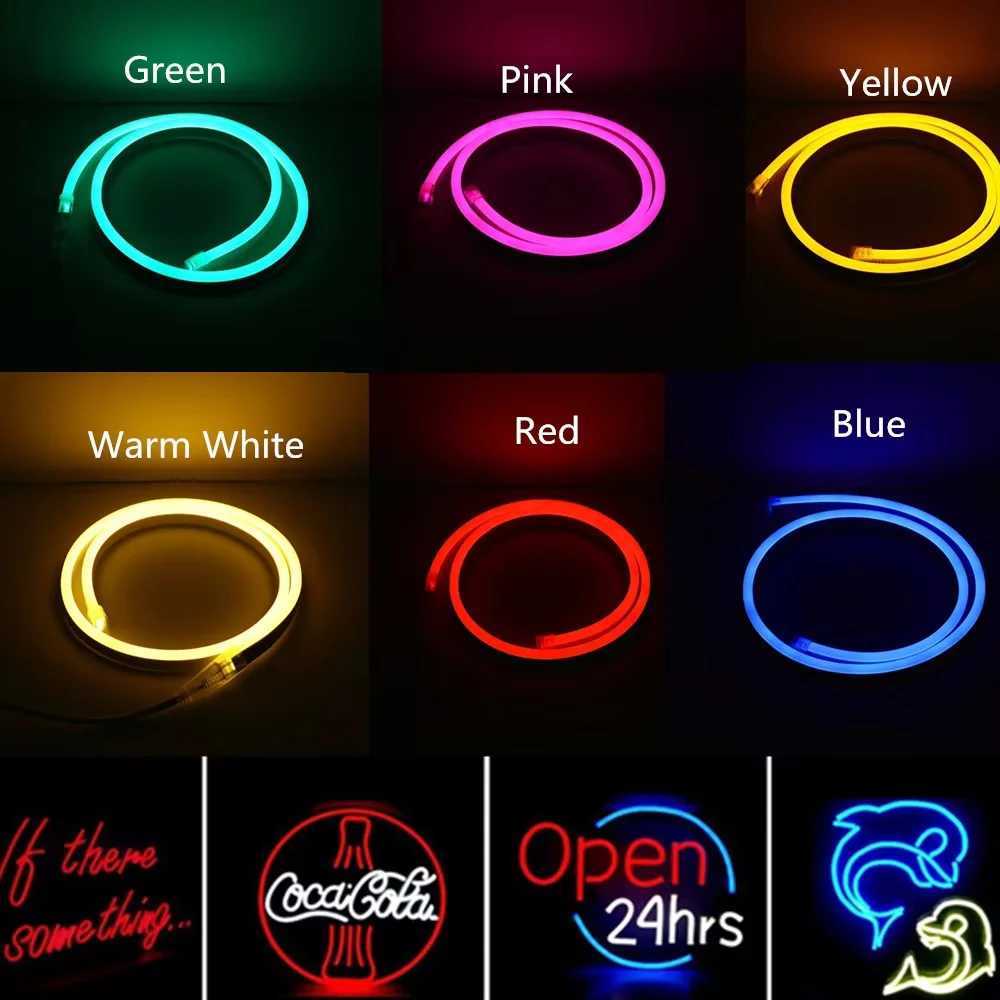 LED Neon Lights 12V Warm White LED Strip Lights Waterproof 2835 120leds/m LED Neon Rope Lights Neon LED Strip for Bedroom Indoor W251112