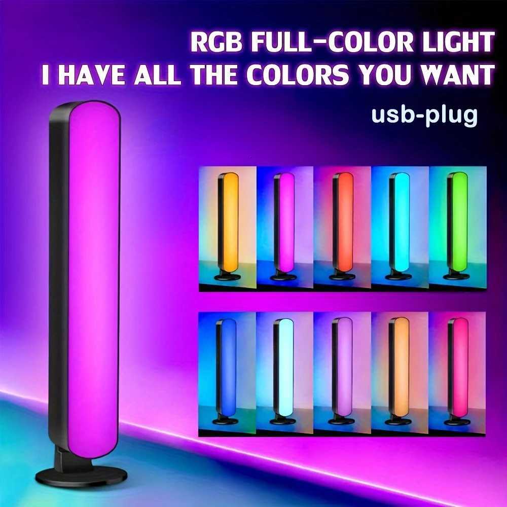 1/2pc LED Desktop Smart RGB Light Bars with Remote 16colors USB Plug Night Light for Gaming Desk Office Party TV Background Gift W251112