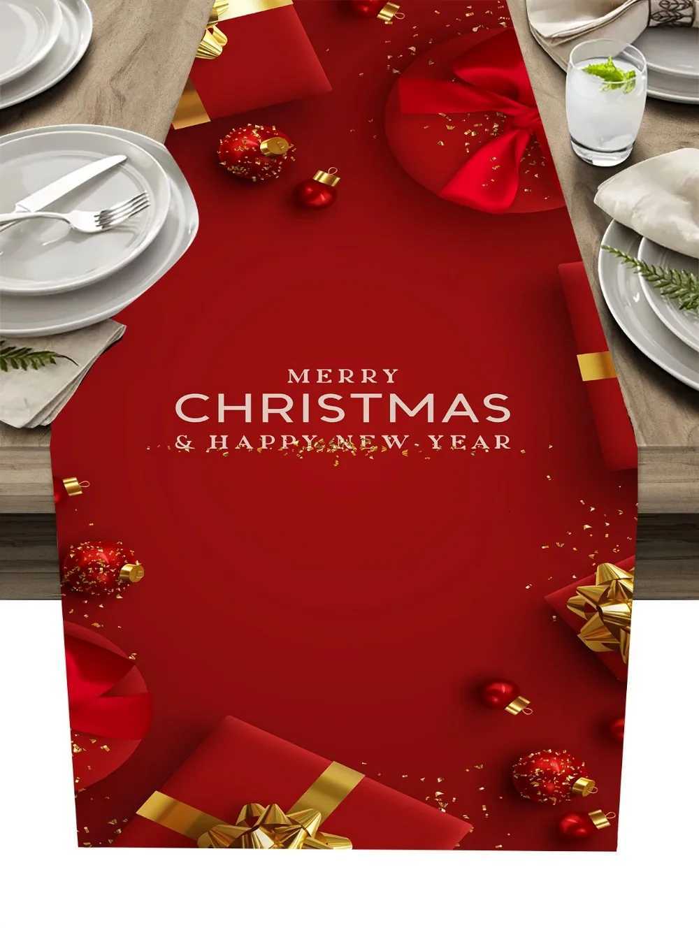 Christmas Christmas Table Runners Kitchen Decorations Linen Mats Indoor Outdoor Family Wedding Party Decoration Y251113