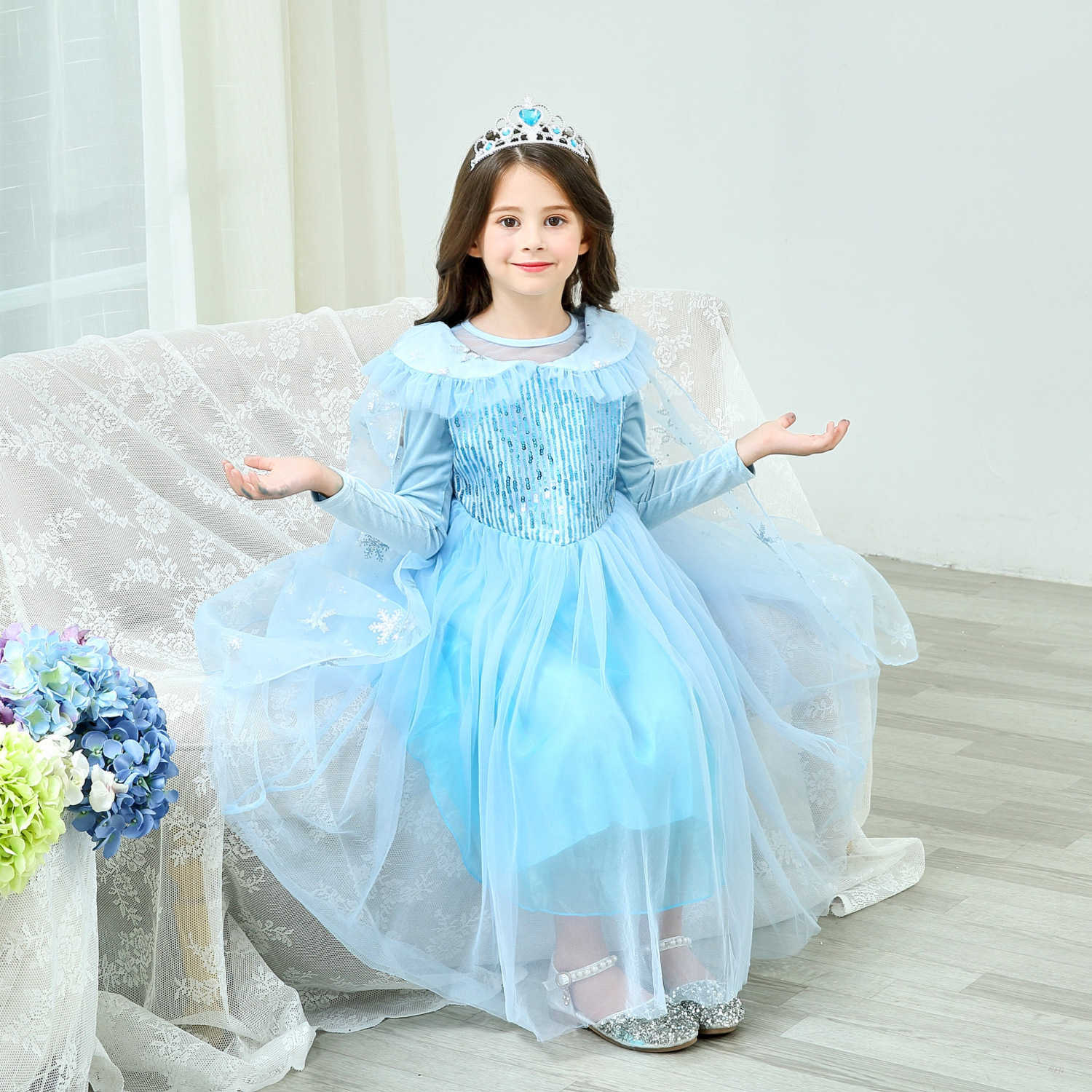 Girl's Dresses Snow Princess Dress Aisha Girl Dress Aisha childrens performance dress long sleeve Y250307A9NP