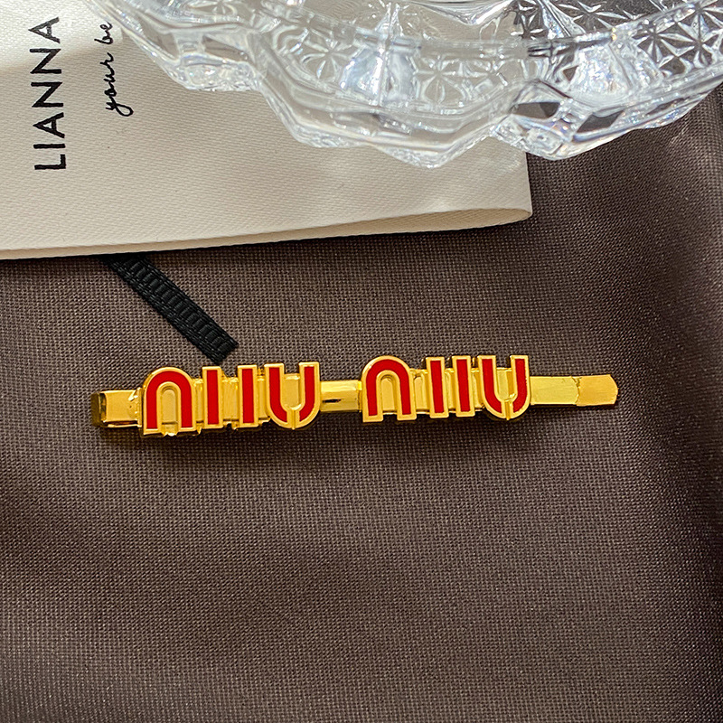 designer 2025 new Color enamel letter duckbill barrette hair clip for broken hair side clip for bangs all-match lovely sweet hair accessory