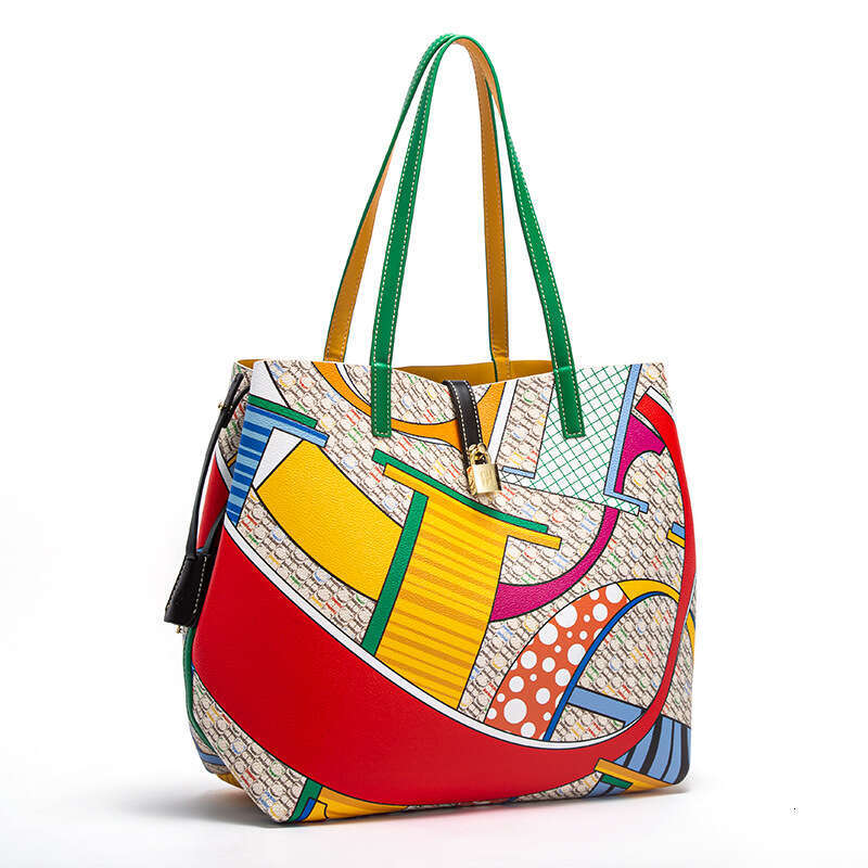 CHHC Large Capacity Handbag, Simple And Fashionable Printed Business Travel Women's Shopping Bag, Mother's Bag