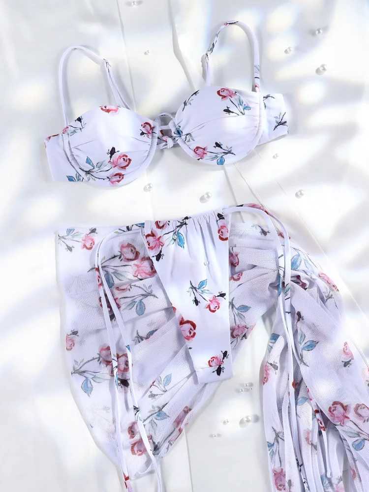 3 Pieces Bikini Set Sexy Push Up Bathing Suit Bandage Bikinis Low Waist Swimwear 2025 String Bikini Sets Women Summer swimsuitW251113