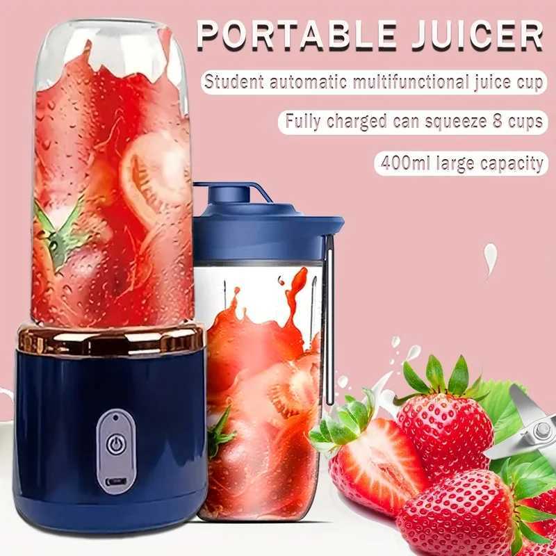 6 Blade 400ML Portable Blender Electric Juicer Cup For Travel Portable Juicer Mixer Usb Fresh Fruit Juice Blender Smoothie C251113