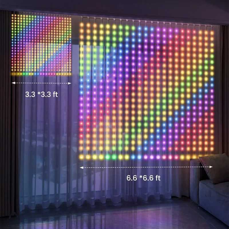 Christmas Decor Smart Curtain Lights WiFi App Remote Control IP65 Waterproof 400 LEDs Outdoor Lights Ideal Christmas Gifts W251112