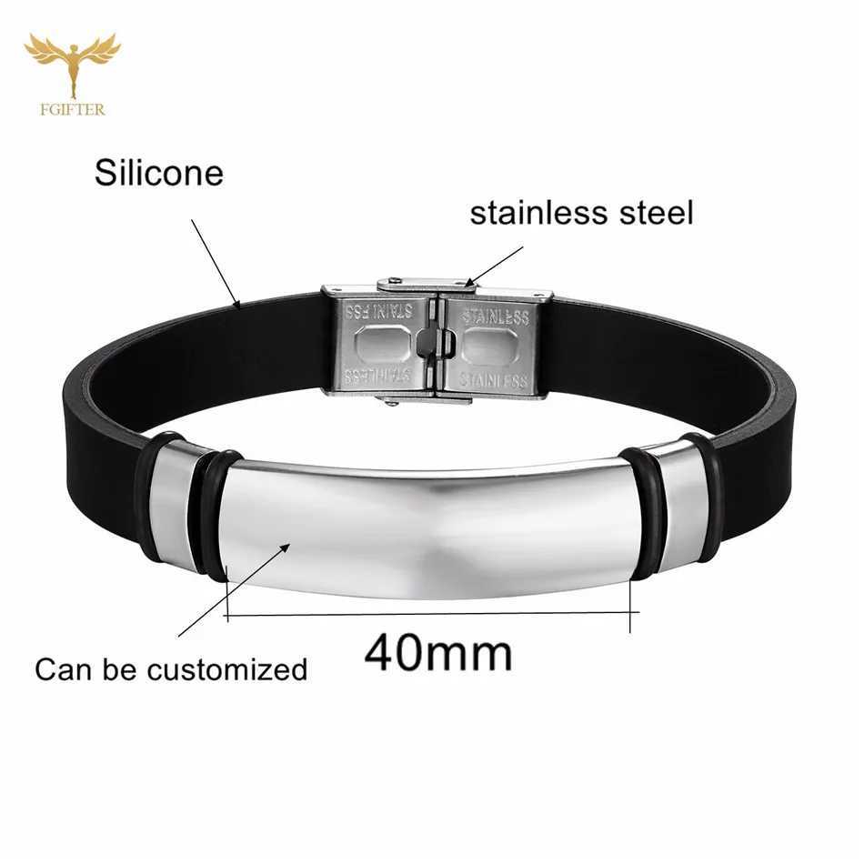 Women Men Stainless Steel Buckle Bracelets White and Black Silicone Bangles Sports Wristband Fashion Jewelry Pulsera HombreC250411