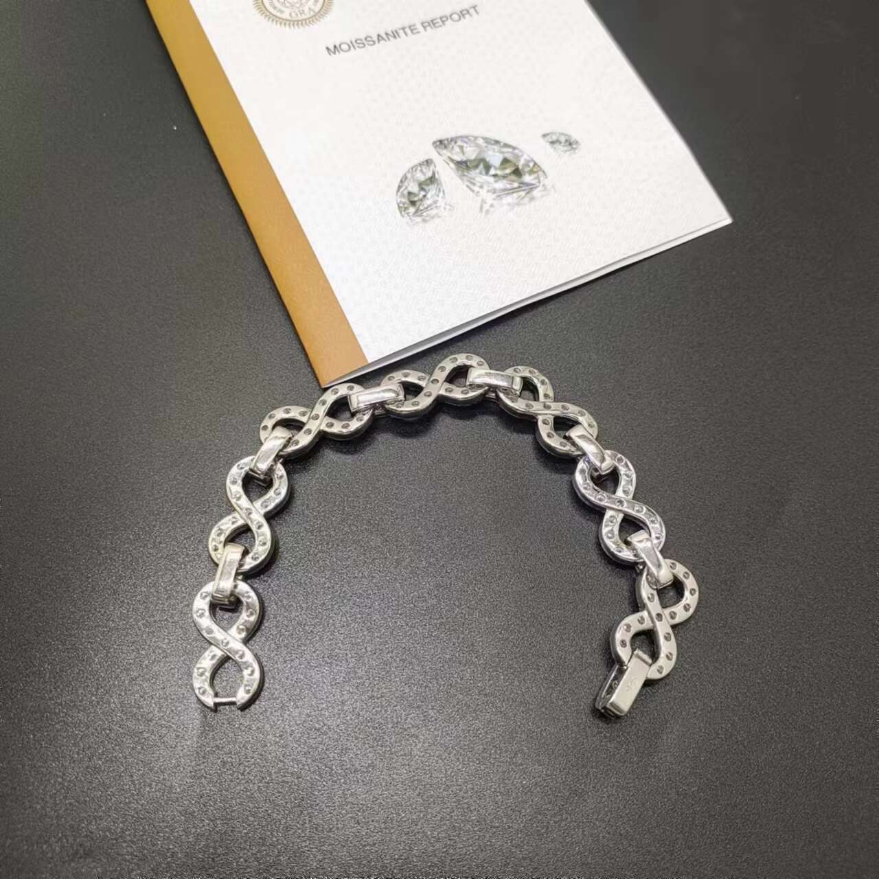 2025 Factory Sales Vvs Moissanite 13mm S925 Silver Figure-8 Cuban Chain Necklace Bracelet Hip Hop Jewelry
