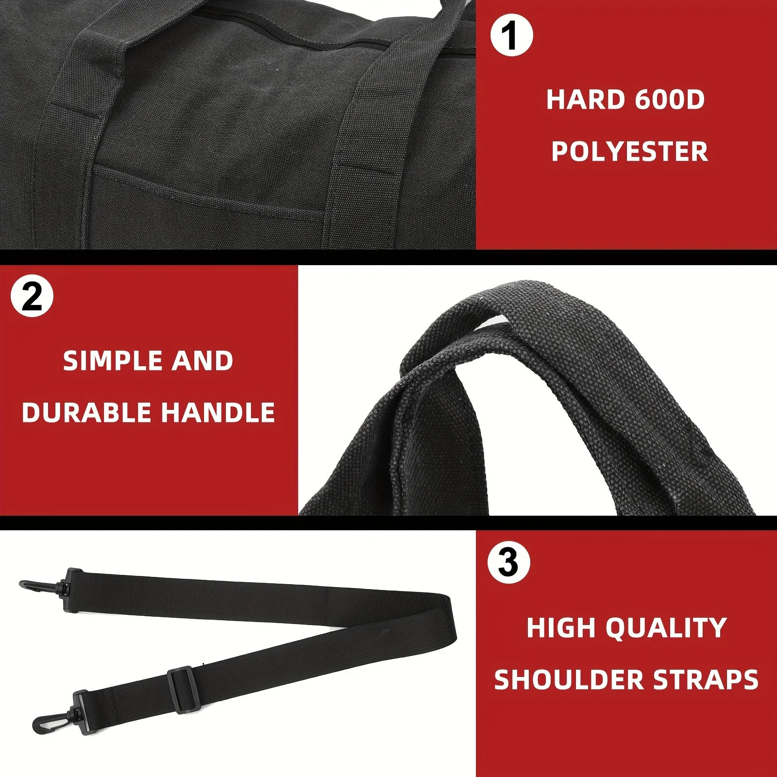 Duffle Bag with Wide Handles and Adjustable Shoulder Strap - Large Foldable Travel Bag Camping Gym Luggage Bag - 40L/65L250403