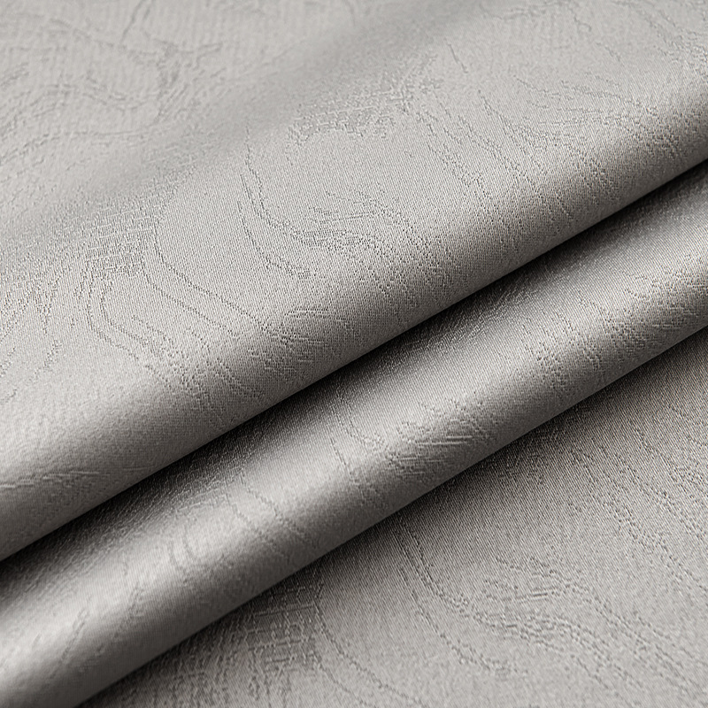 T0367 curtain fabric new high-precision thickened blackout light luxury jacquard customized milk tea color curtain finished product