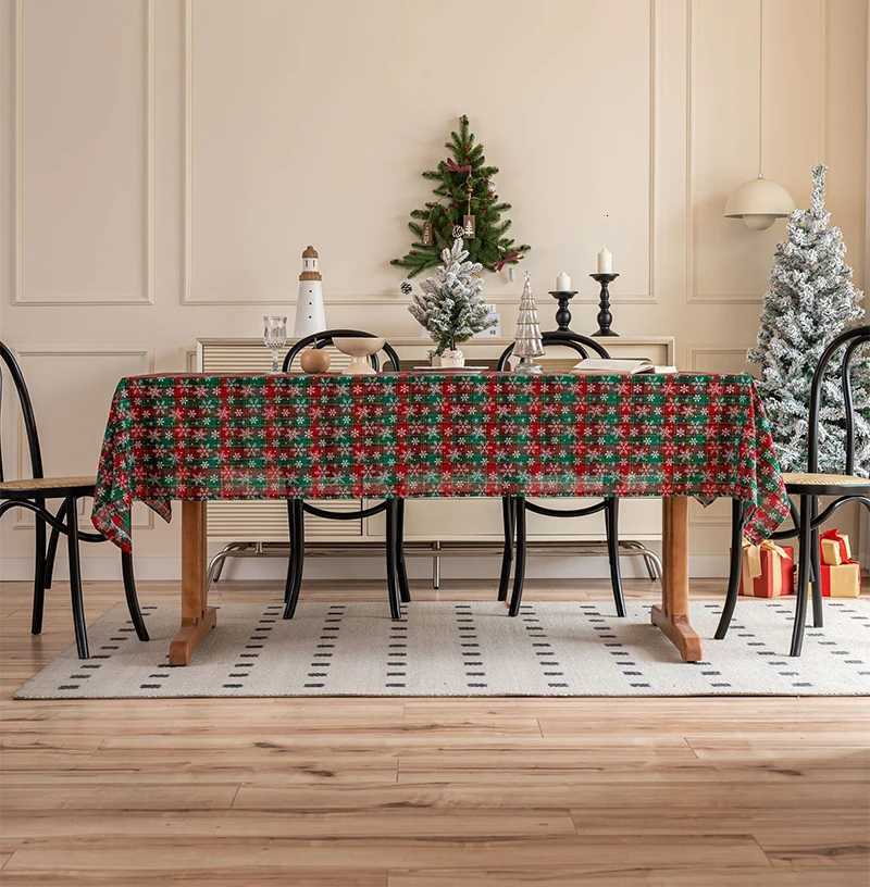 Christmas Christmas Checkered Tablecloth Rectangle Buffalo Plaid Xmas Table ClothsWinter Farmhouse Table Decor for Dining Parties Holiday Y251113
