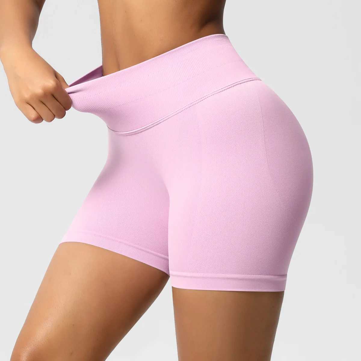 Impact Shorts Womens Fitness Exercise Bike 4.5-inch Low Rib Gym Shorts Fitness Tight Hip Yoga Seamless Legs Y250412