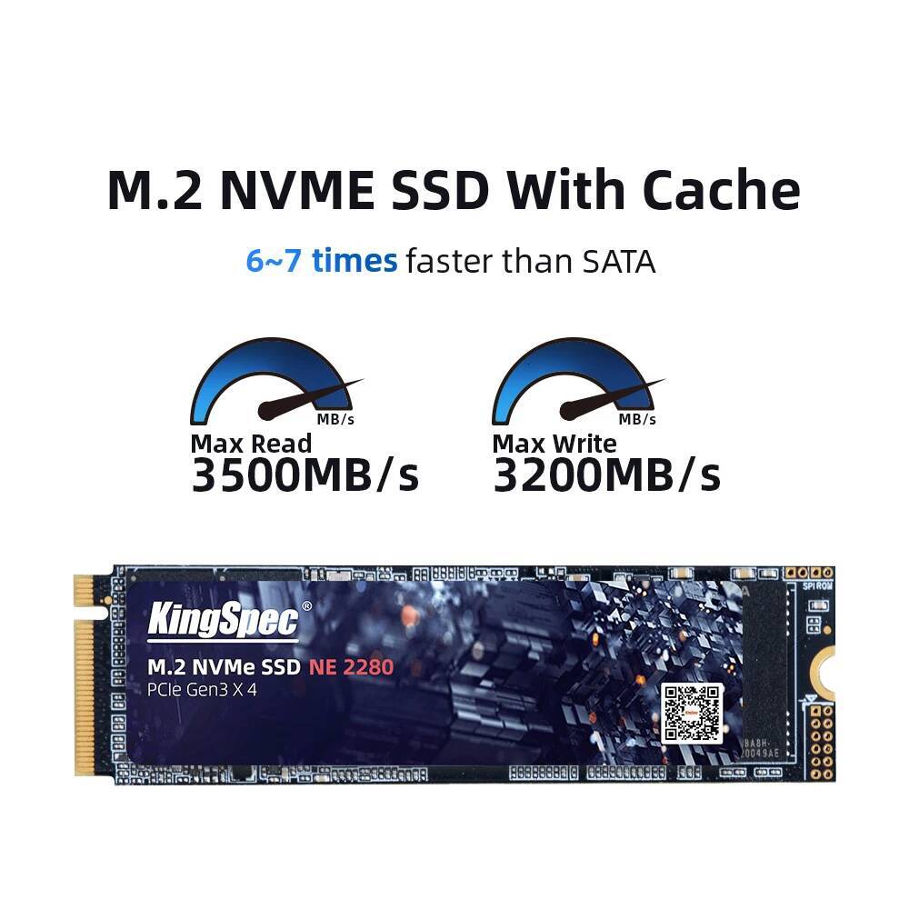 KingSpec 256gb 512gb 1TB 2TB M2 SSD M2 PCIe30 NVME Solid State Drive 2T Dram Cache Internal Hard Disk for Desktop Laptop PS4