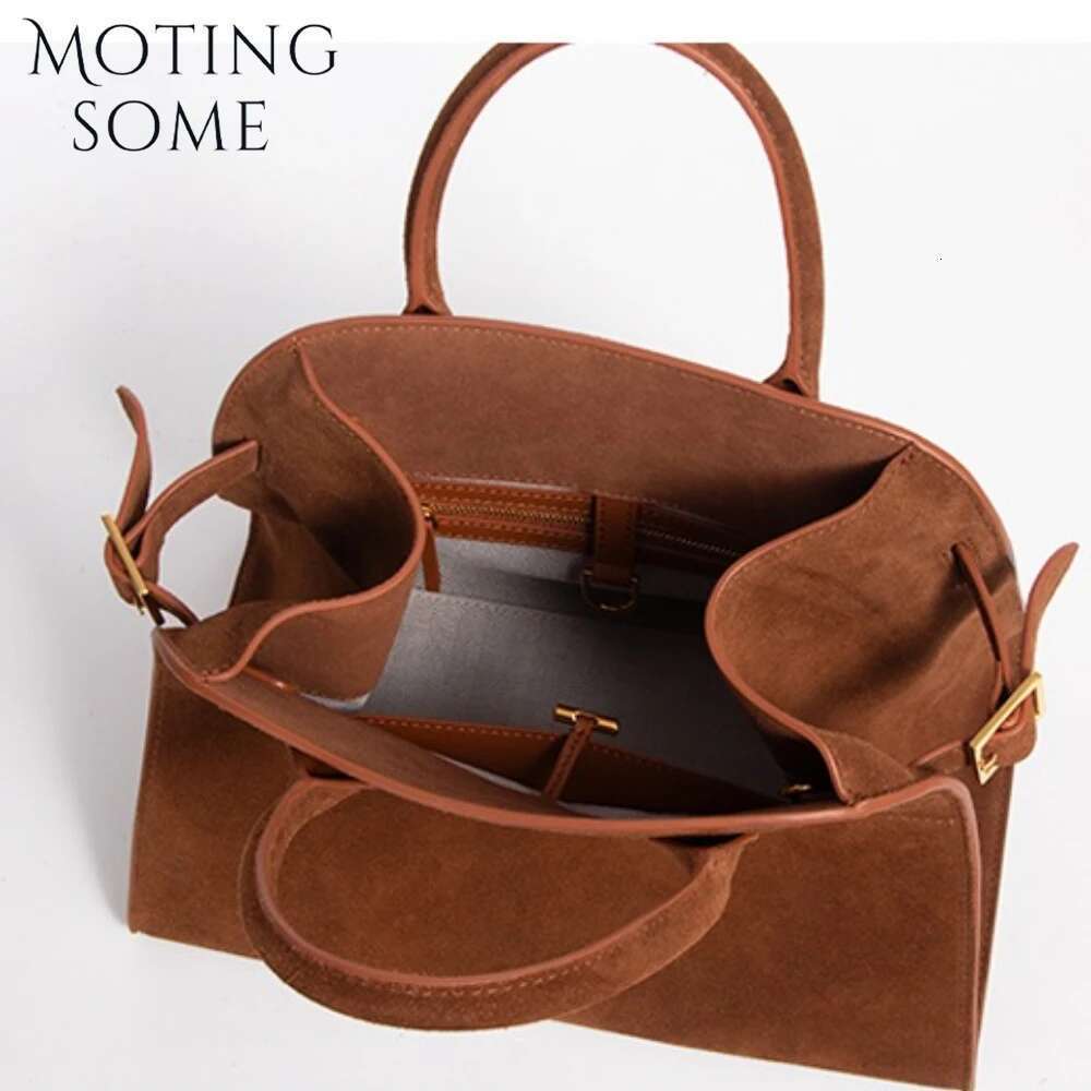 Motingsome 100% Natural Suede Bag Women Travel Minimalism Lady Handbag And Purses Large Capacity Shopper Tote New