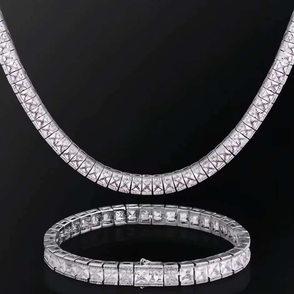 Ot Selling Iced Out Bling Diamond Fashion Jewelry Necklaces Zircon Moissanite Tennis Bracelet Chain for Men Women