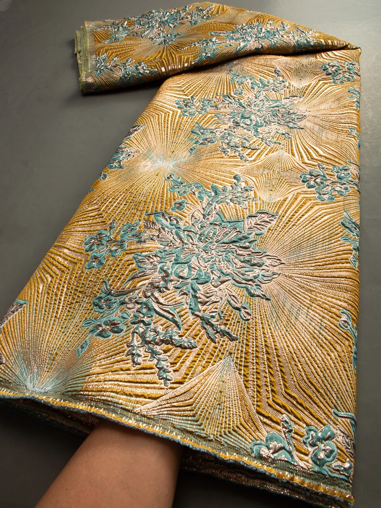 African Brocade Lace Fabrics High Quality 2025 Nigerian Jacquard Lace Fabric Sewing For Evening Prom Women Dresses 36 250407