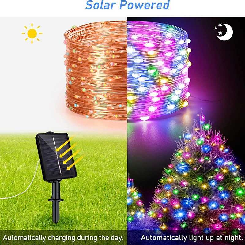 LED Outdoor Solar Lamp String Lights 100/200/300 Leds Fairy For Holiday Christmas Party Garland Garden Decor M251113
