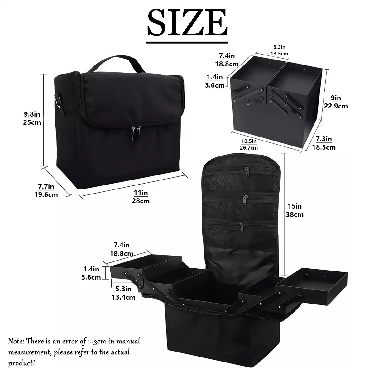 Folding Manicurist Toolbox Portable Makeup Bag Travel Makeup Box 250410