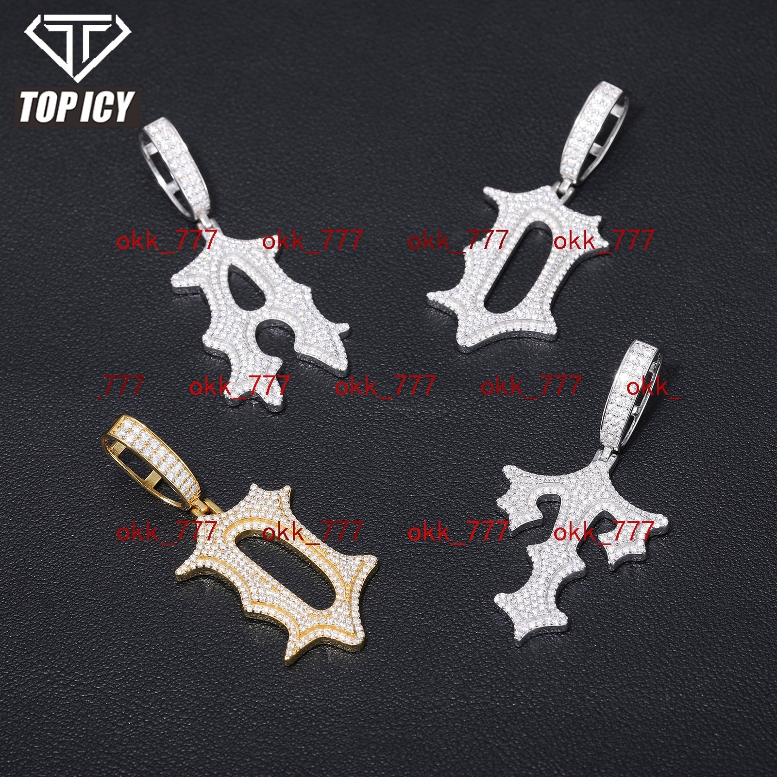 New Arrival Custom Letter Moissanite Pendant Men Letter 925 Silver Vvs Iced Out Diamond Moissanite Pendant for Men Women