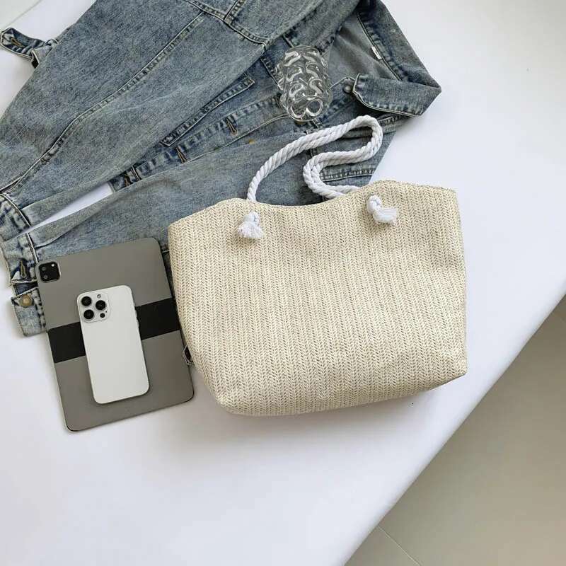 Handmade Beach Bag Trendy Straw Weave For Women Summer Brand Female Handbags Shoulder Bag Fashion Beach Basket Totes Kq1