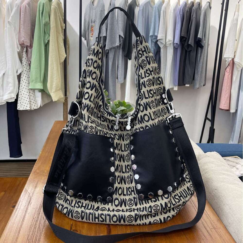 Backpack Jasmine Fashion Family Counter Leather Trendy Personalized Big with Rivet New Large Capacity Letter Shoulder Bag
