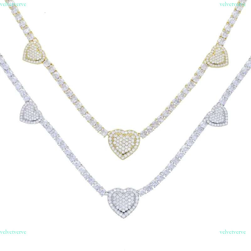 Iced Out Bg Cz Butterfly Heart Tennis Necklace Micro Paved Cubic Zirconia k Chain Best Gift for Women Hip Hop Jewelry