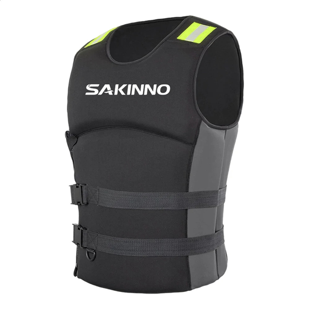 Adults Life Jacket Survival Swimsuit with Reflective Strips Swim Vest Floating Equipment Adjustable for Kayaking Rafting Boating 250411