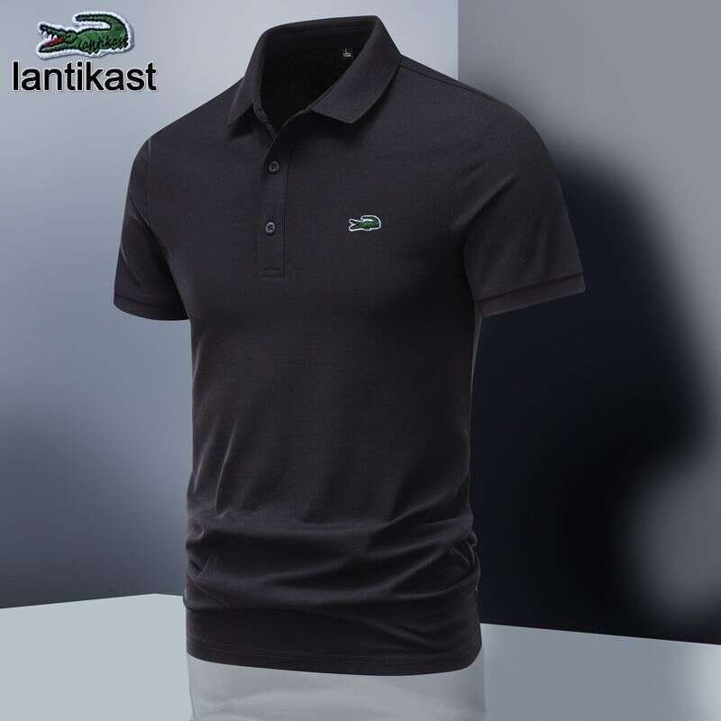 Noble Crocodile Polo designer handbag Shirt Men's Summer Short Sleeve Cotton T-Shirt Turn-down Collar Business High-end Loose Fit Trendy Tee