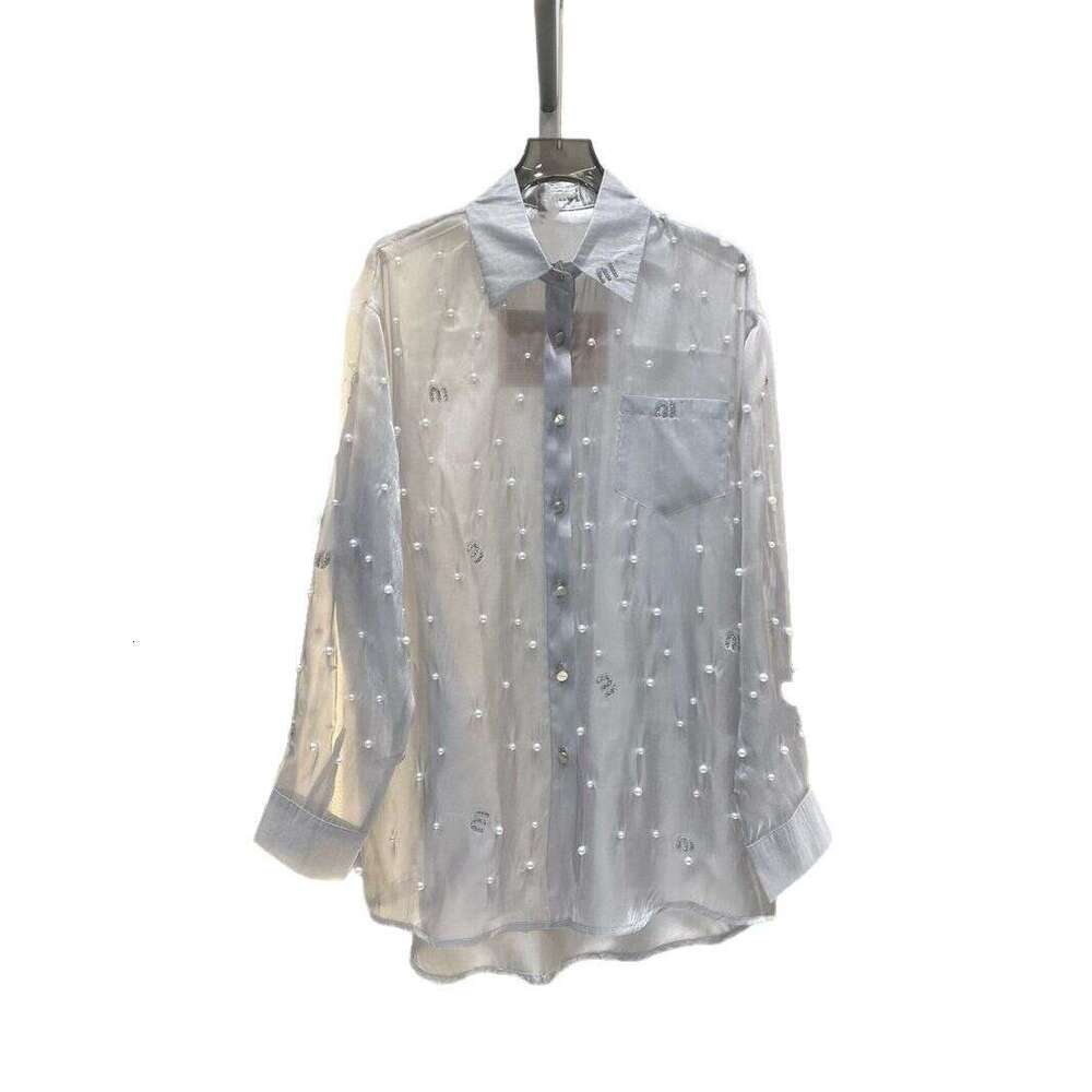 Designer clothing High version M Home Hot Diamond Starry Sky Polo Collar Long Sleeve New Simple and niche Outerwear Top Shirt