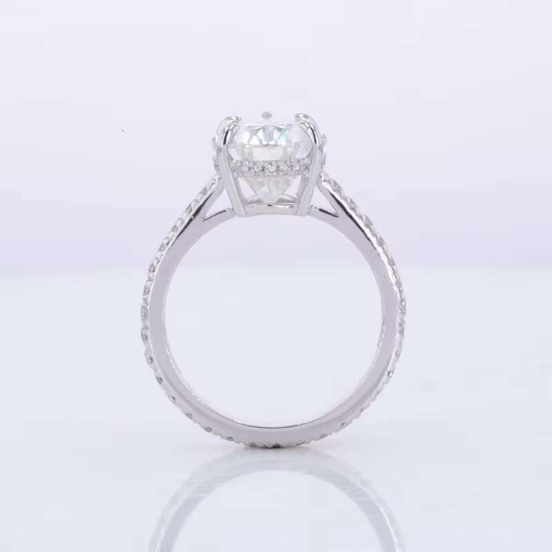 Fashion Jewelry Gold 18k Moissanite Eternity Ring Lab Grown Diamond Engagement Ring Pear Shape Customization