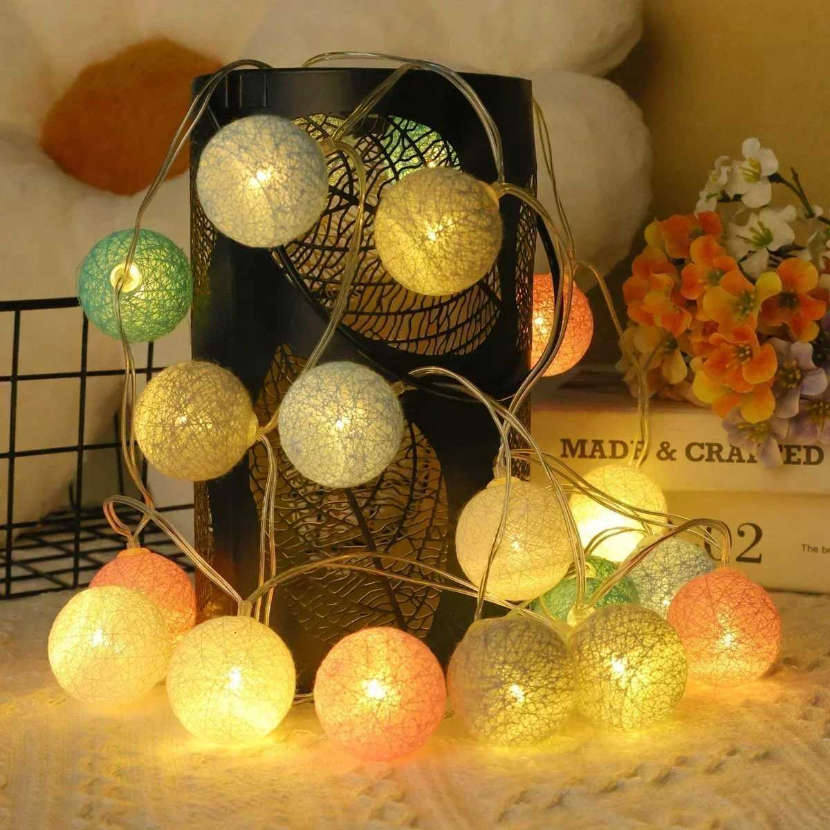 20LED Ball String Lights Lantern Rattan Battery or USB Control Wedding Christmas Decor Lighting Home Party Garden Ornament Lamps M251113