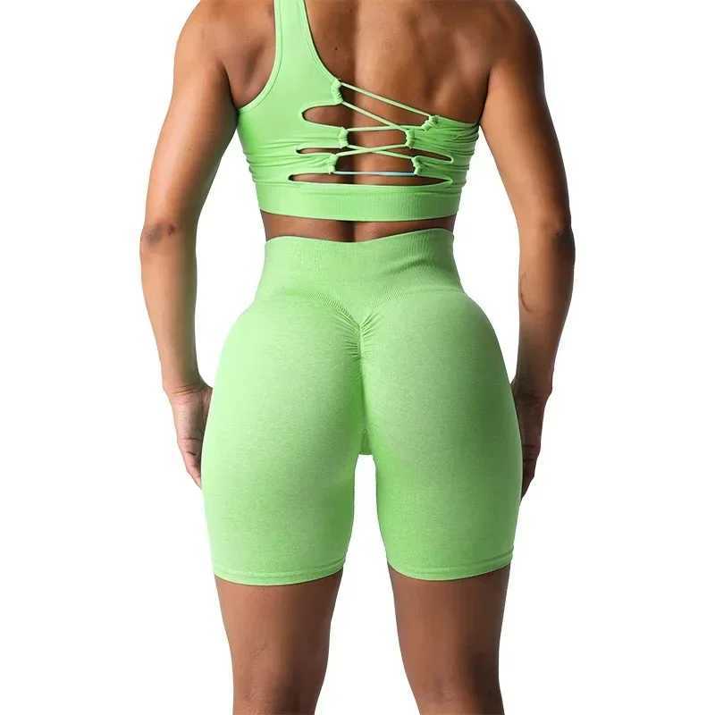 Scrunch seamless shorts spandex shorts for womens fitness elastic and breathable buttocks enhance casual sports and running Y250412