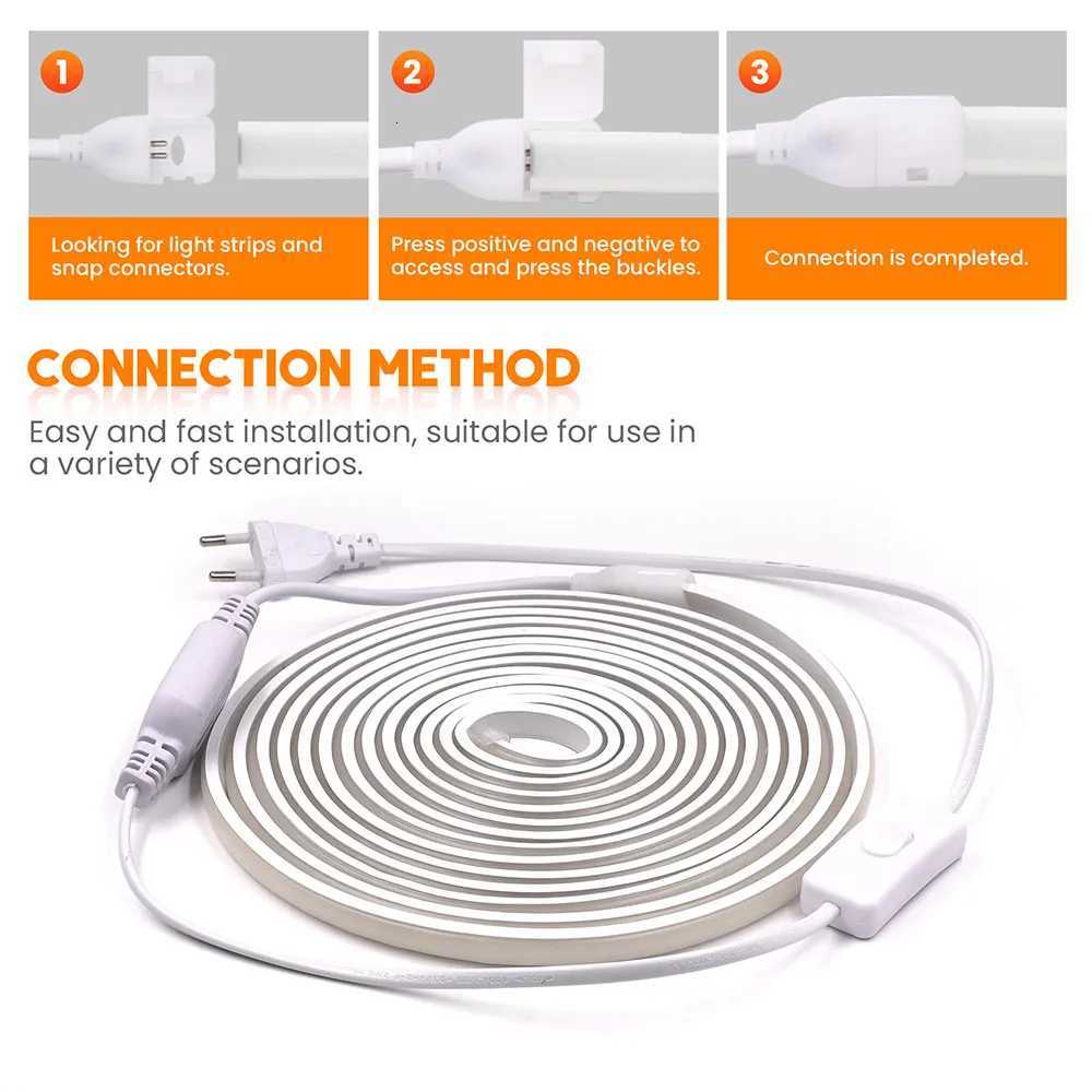 Dimmable COB LED Neon Strip Light 220V Dimmer Switch Power Kit High Density 288 LEDs Linear Lighting IP68 Waterproof Flex Ribbon W251112