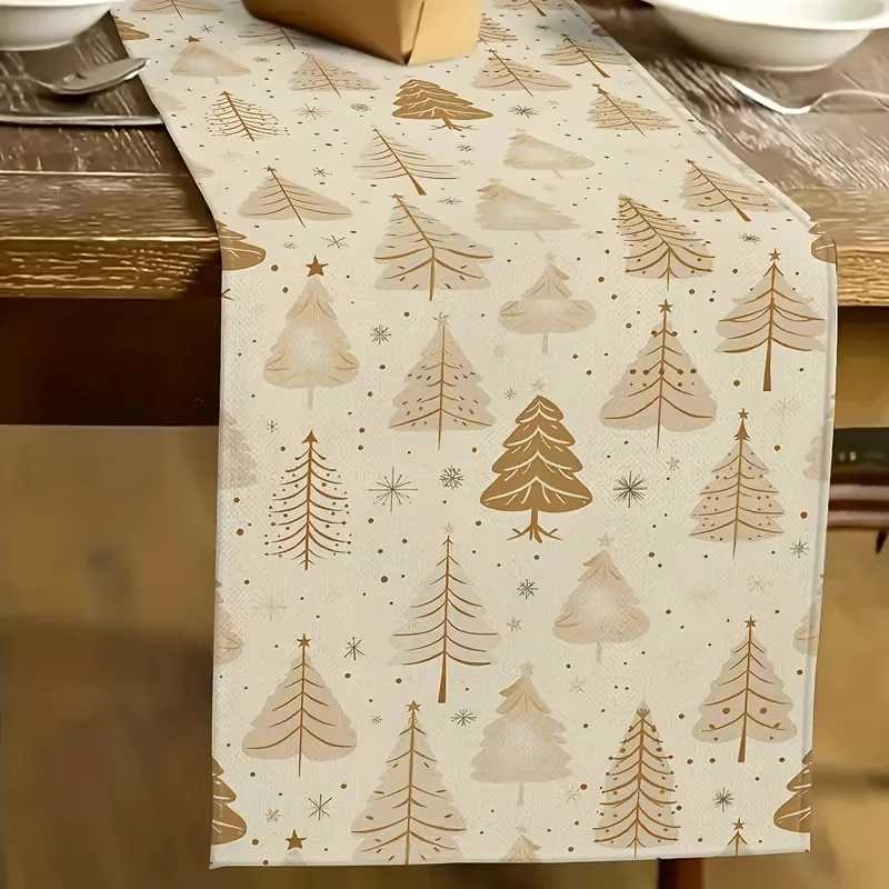 Christmas Christmas Table Flag Holiday Party Home Decor Linen Fabric Flat Print Design Daily Use Festive Table Decoration Y251113