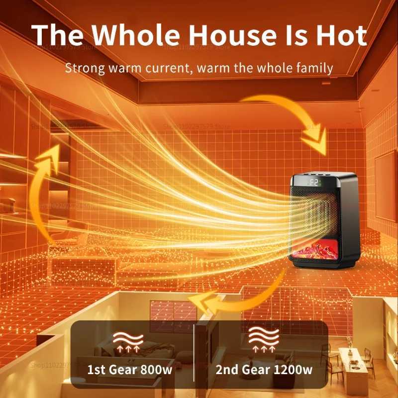 Portable Fireplace Heater for Home Silent Energy Saving PTC Fast Hand Warmer Low Power Desk Hot Air Fan Warm Air Heat Source Y251113