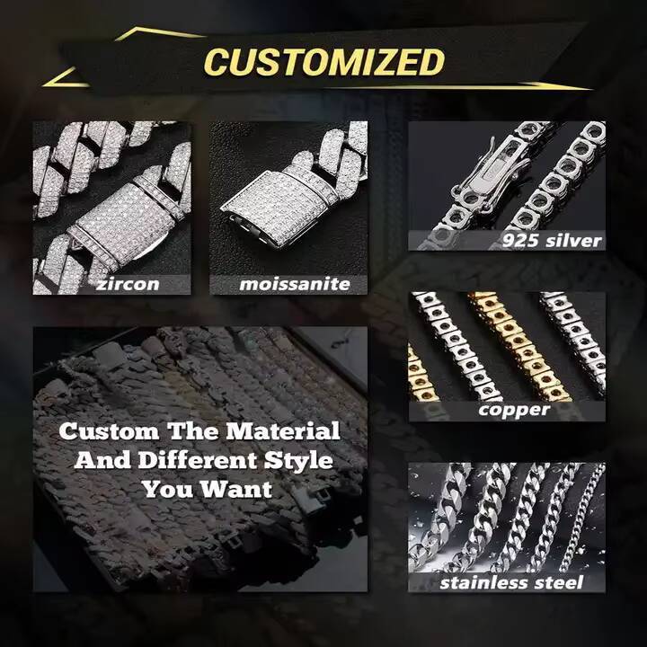 High-quality Factory Price Custom Rapper Big 8mm 925 Sterling Silver Full Iced Out Moissanite Twist Rope Chain for Men