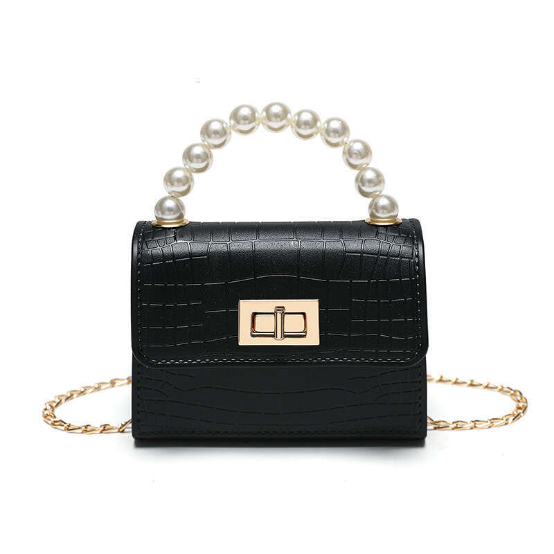 Crocodile Pattern Jelly 2022 PVC Children's Handbag Zero Wallet Pearl Crossbody Small Bag