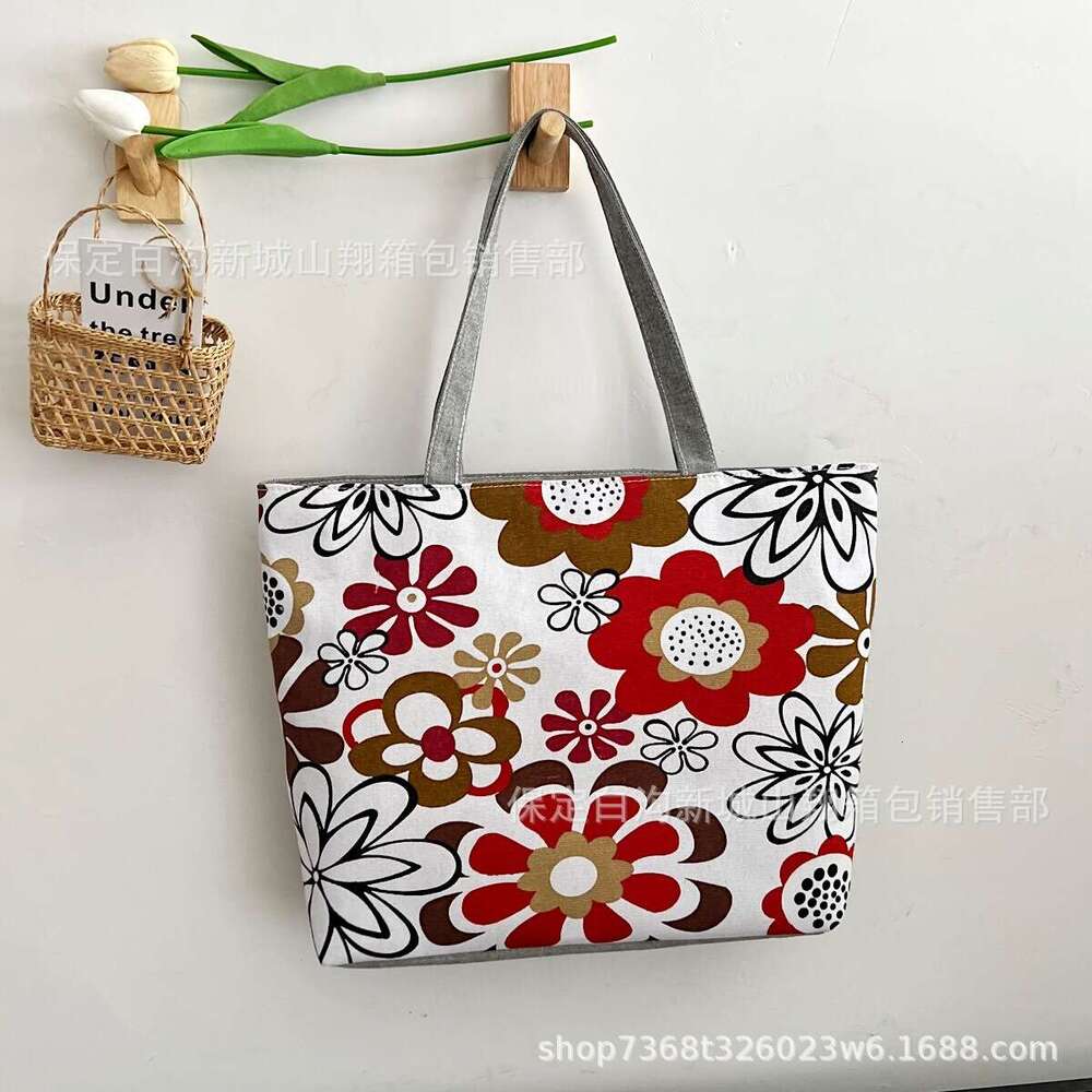 New Canvas Women's Large Capacity One Shoulder Crossbody Printed Bag Handbag