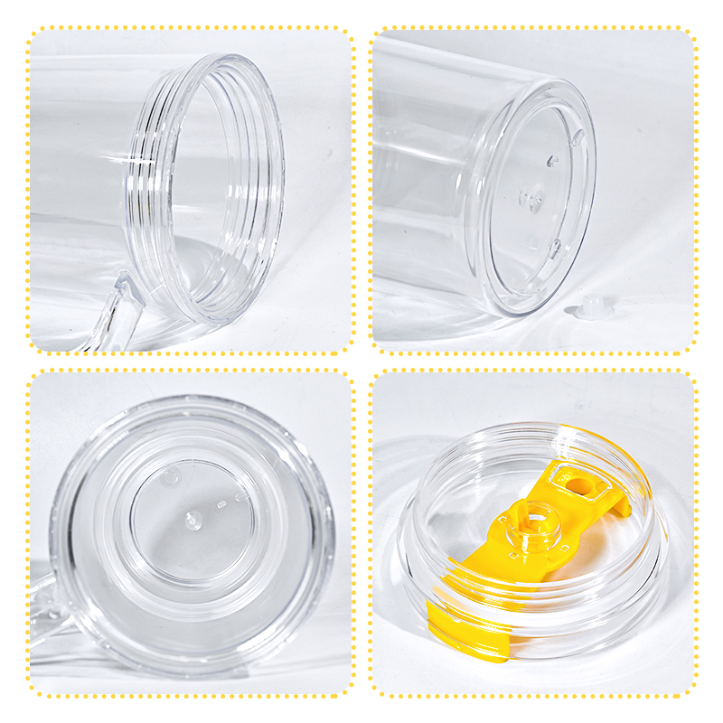 40oz pre-drilled plastic snow globe tumblers with handle colored lids pluggers big capacity drinking tumblers for DIY fill glitter A1