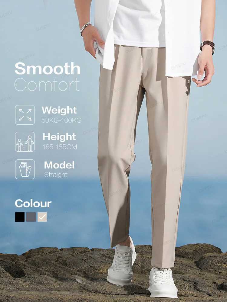 New Light Smooth Soft Set Mens Business Pants Korean Formal Office Banquet Wedding Pants Mens Khaki Plus Size 40 GiftsXJ250412