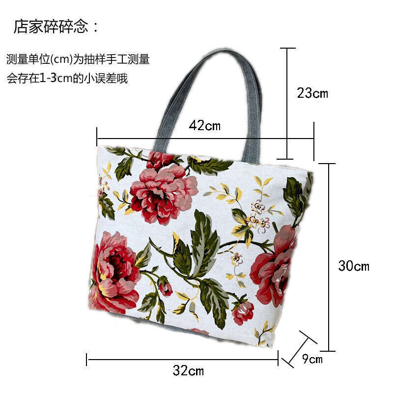 designer bag New canvas high-capacity women's printed handbag, Korean version tote bag, artistic student bag
