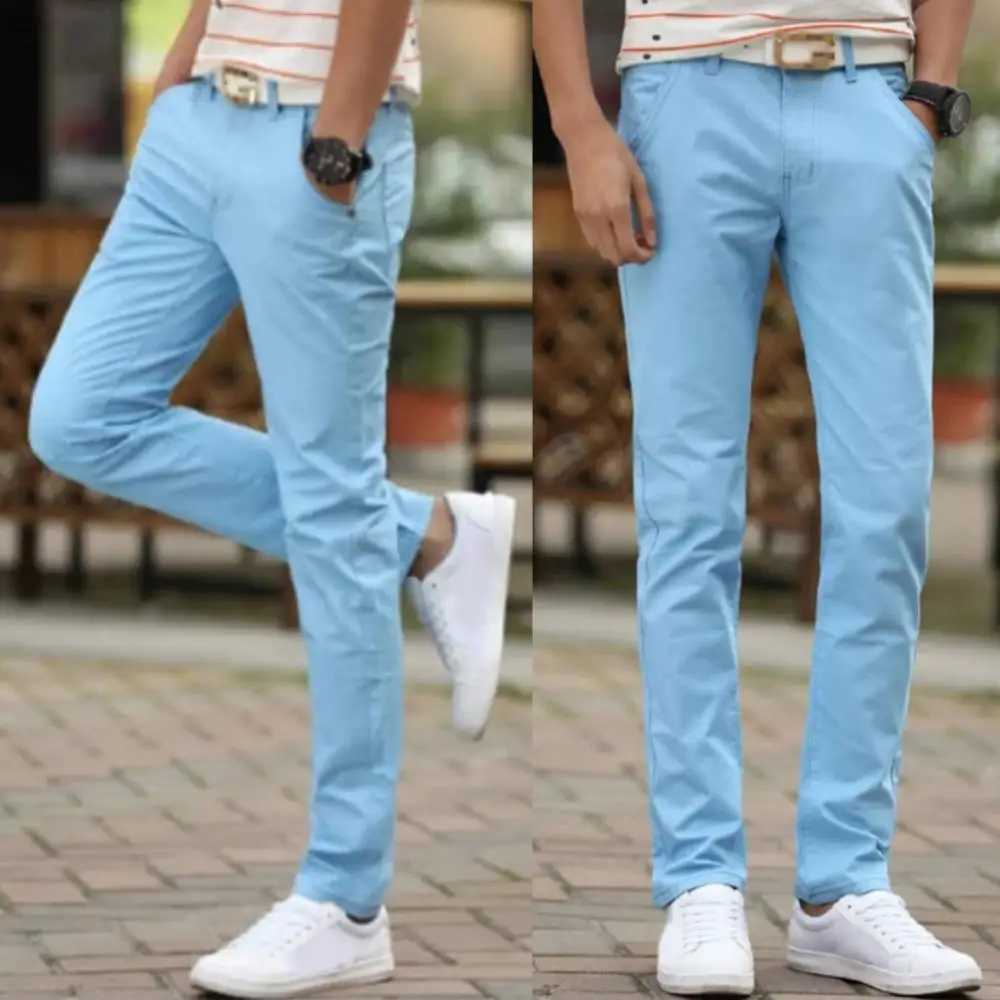 Mens Spring and Autumn Pants Set Casual Solid Color Pocket Cotton Pants Mens Elastic Straight Mens Pants Large SizeXJ250412