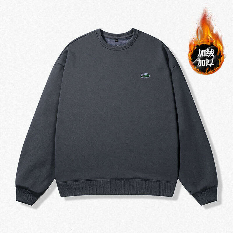 Noble Crocodile Sweatshirt For Designer Handbag Men 2025 Autumn Winter New Fleece Lined Thick Loose Casual Long Sleeve Versatile Top