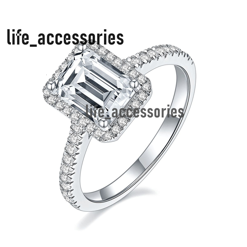 925 Sterling Silver Fine Jewelry Gra Certified Women Men Classic Vvs Moissanite Jeweler Rings