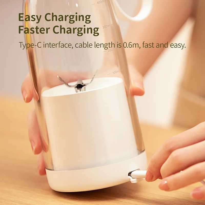 Portable USB juicer Fresh Juice Bottle Blender Plus 500ml Wireless Fruit Mixers 6 Blades 2400mAh Food Milkshake Ice Crush Cup C251113